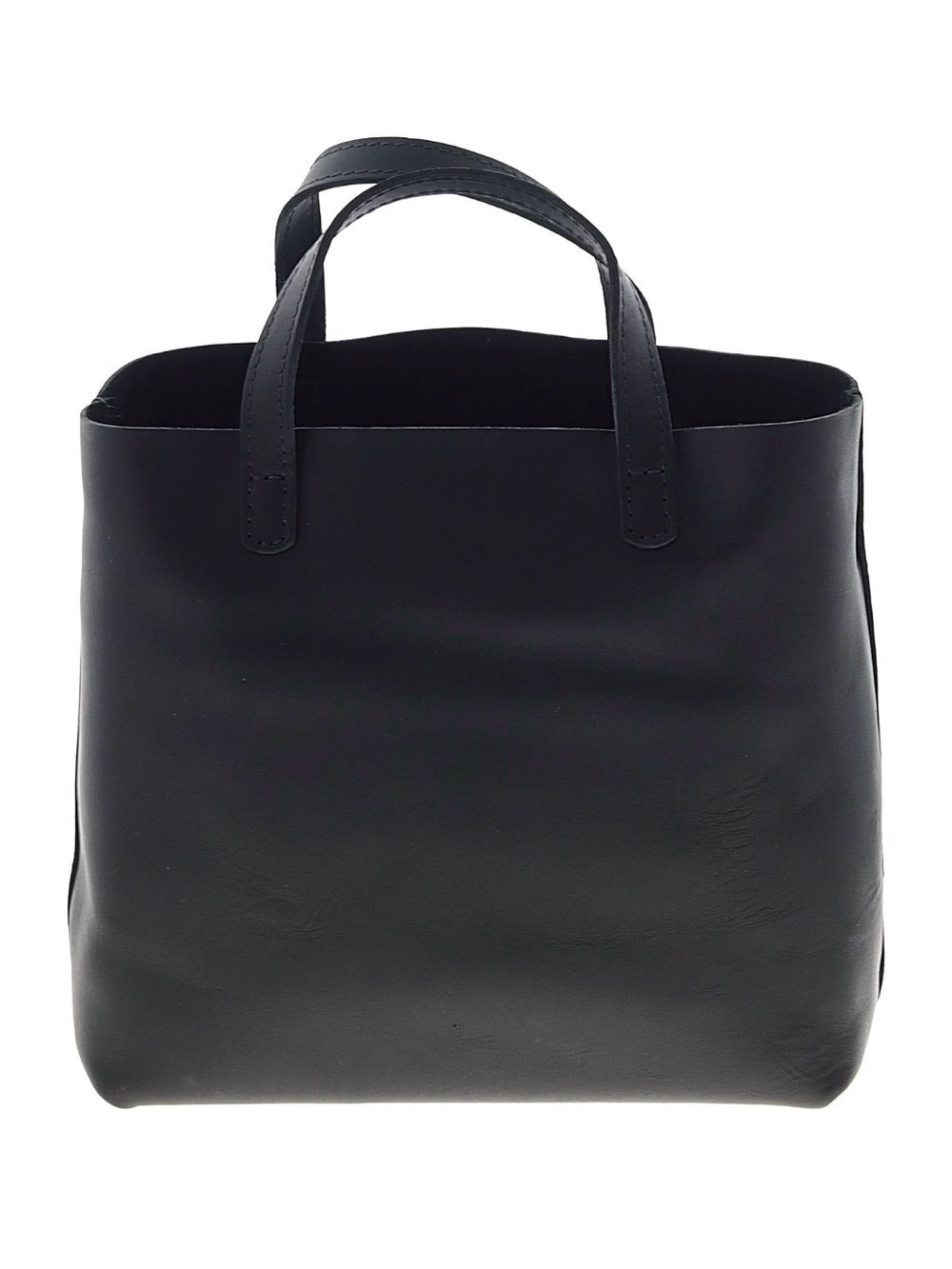 Portland Leather Goods Minimalist Black Leather Tote with Front Pocket - Picture 3 of 3